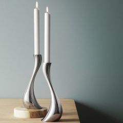 Georg Jensen Cobra Lysestage - 2 stk. stor
