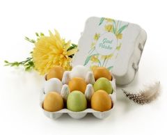 Æggebakke med 9 stk. marcipanæg med sukkerskal